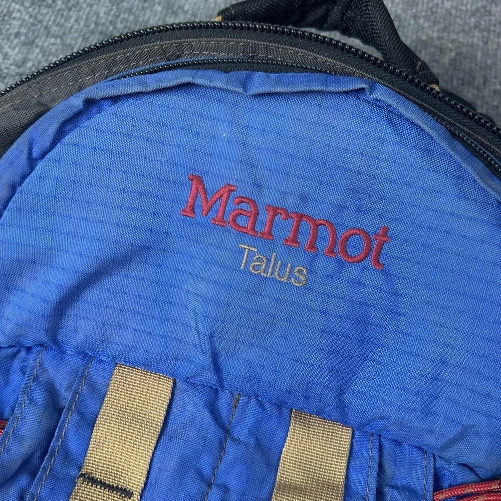 Marmot Talus Backpack Blue Hiking Pack Mens One Size Nylon Hip Belt Zip Outdoor